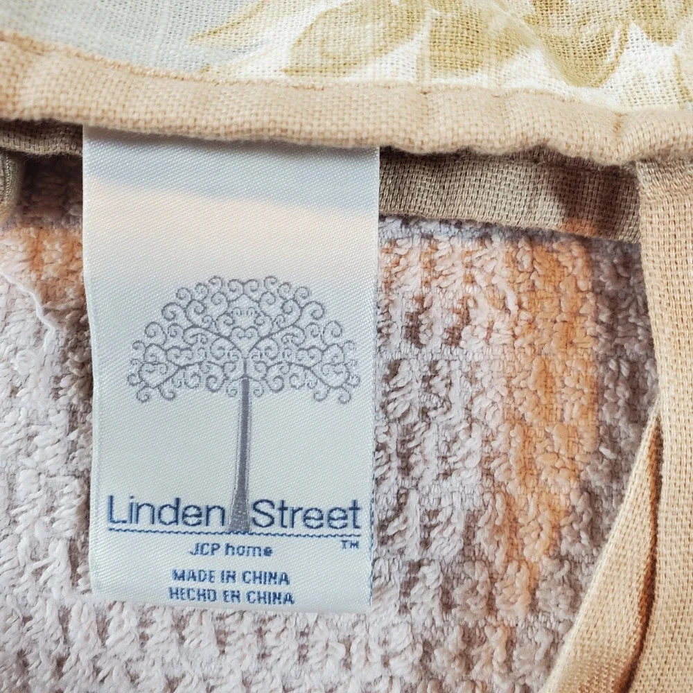 Linden Street Floral Striped Quilted Valance and standard sham Set‎ Sage Tan